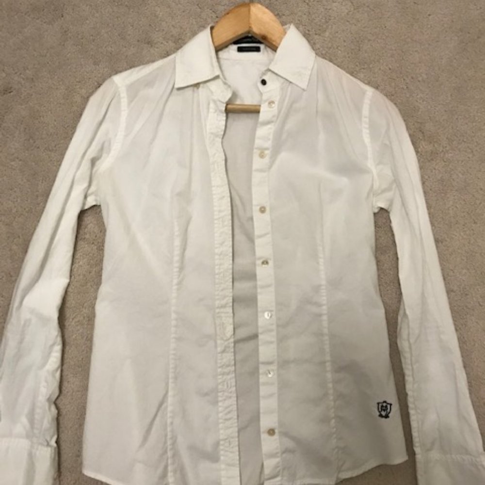 Massimo Dutti White Long Sleeve Shirt